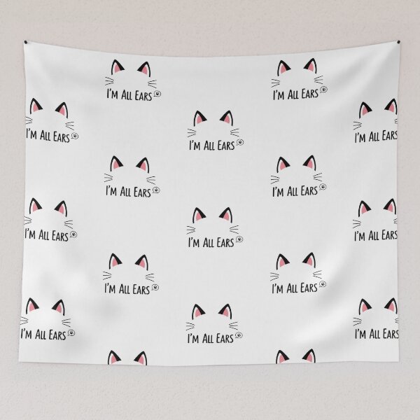 Item preview, I'm All Ears" Cute Minimalist Cat Pun designed and sold by Sitred123.