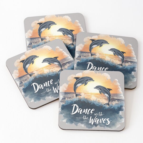 Item preview, Dance with the Waves – Playful dolphin design at sunset in the ocean designed and sold by ParaSiempreS.