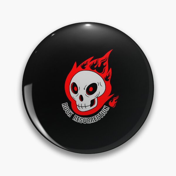 Artikelvorschau, Rock Resurrection Flammender Totenkopf Logo entworfen und verkauft von EllenKoskelain.
