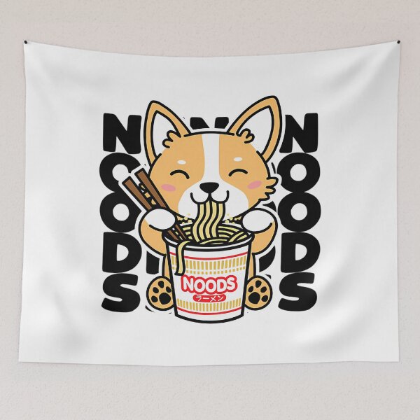 Item preview, Corgi Eating Noods Cute Kawaii Instant Noodles designed and sold by VenitaImogene.