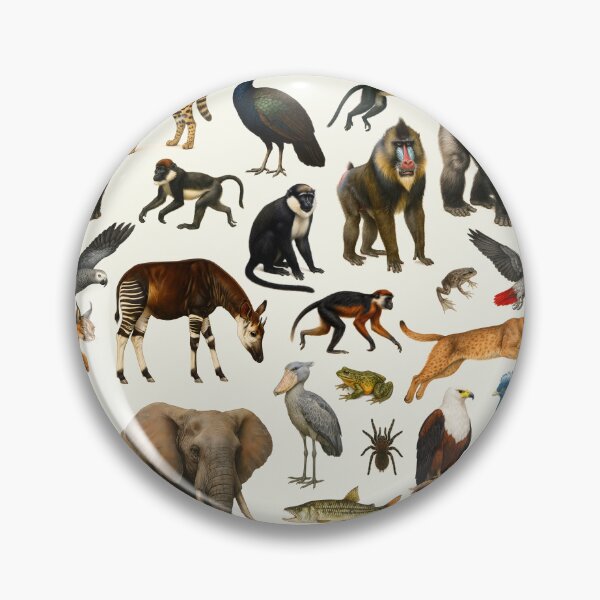 Item preview, Animals of the Congo Basin Retro Illustration Wildlife Chart designed and sold by kakarikihill.