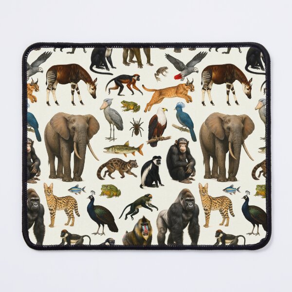 Item preview, Animals of the Congo Basin Retro Illustration Wildlife Chart designed and sold by kakarikihill.