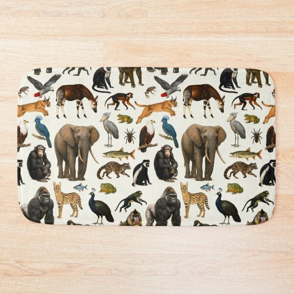 Item preview, Animals of the Congo Basin Retro Illustration Wildlife Chart designed and sold by kakarikihill.