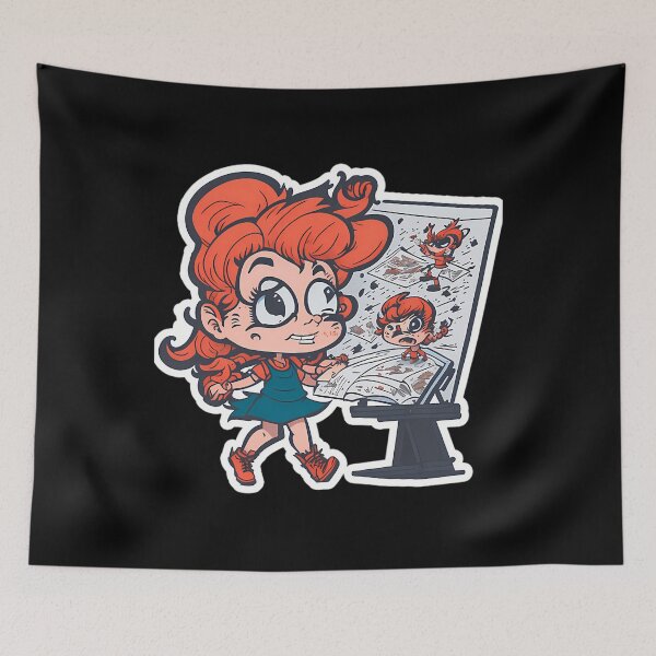 Item preview, Crazy Cartoonist Girl Abnormal Cartoon designed and sold by VenitaImogene.