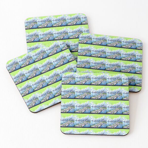 Item preview,  Scenic Route from Harbourfront Toronto West Toward Lake Huron – 3D Illustration Label,  designed and sold by PaintMeWorld.