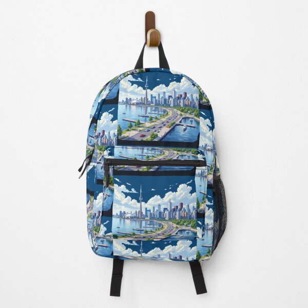 Item preview, Scenic Route from Harbourfront Toronto West Toward Lake Huron – 3D Illustration Label, designed and sold by PaintMeWorld.