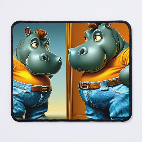 Item preview, Reflective Hippo Admiring Its Colorful Reflection designed and sold by Artessie.