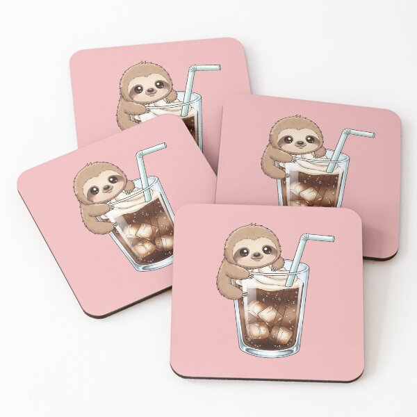 Item preview, Caffeine Companion: Adorable Sloth Hanging on Iced Coffee with Whipped Cream designed and sold by bvdesignart.