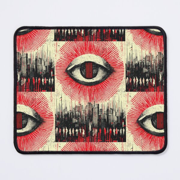 Item preview, Abstract eye with rays watching people against a city skyline. designed and sold by Piotrek0001.