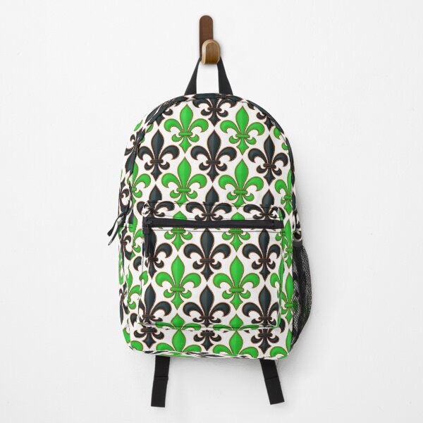 Item preview, Green Black Damask Fleur-de-lis Pattern - White designed and sold by PatternTitan.