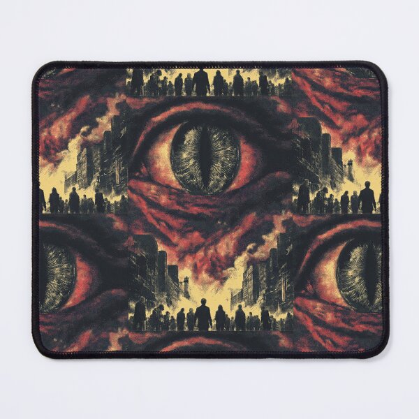 Item preview, eye with rays watching people against a city skyline. designed and sold by Piotrek0001.