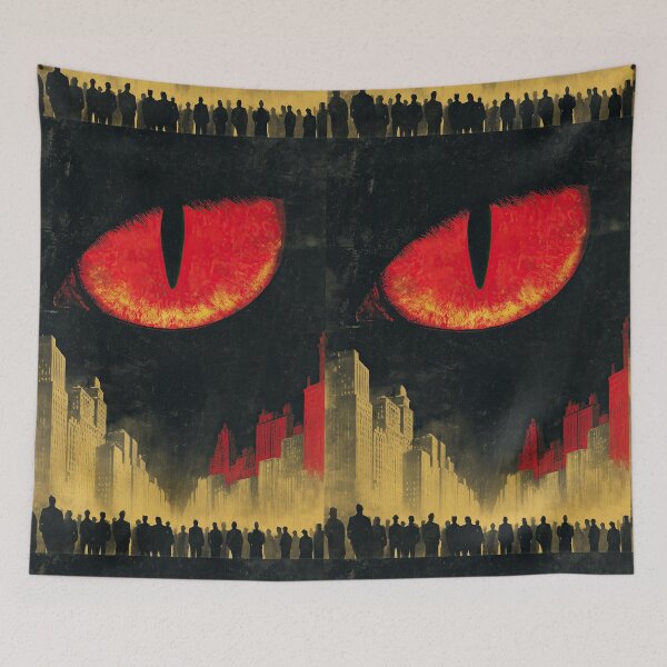 Item preview, Abstract eye symbol over a city in retro propaganda style. designed and sold by Piotrek0001.