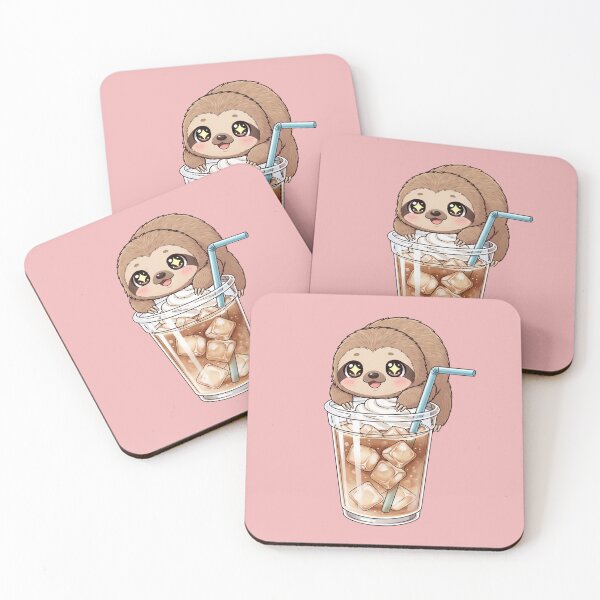 Item preview, Caffeine Companion: Adorable Sloth Hanging on Iced Coffee with Whipped Cream designed and sold by bvdesignart.