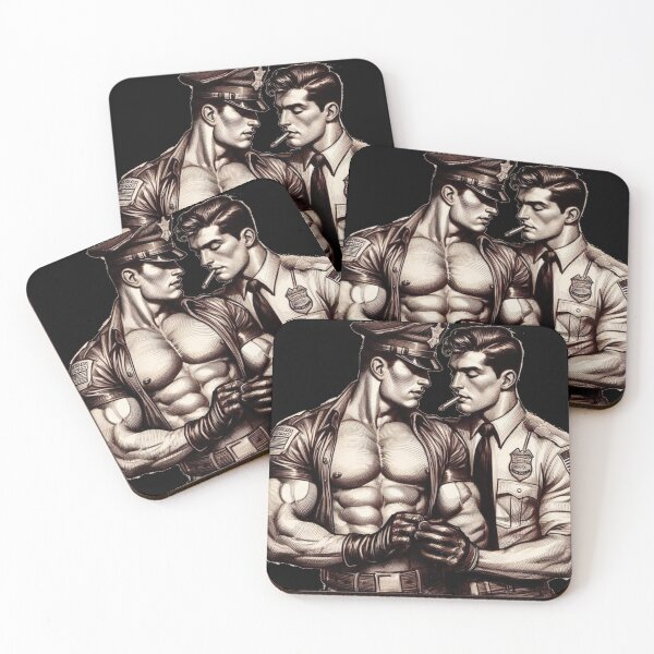 Item preview, 1940 Neo Retro "Anything To Declare? - Love Knows No Borders" Gay Leather Pride Graphic Design designed and sold by ItsAKinkThing.