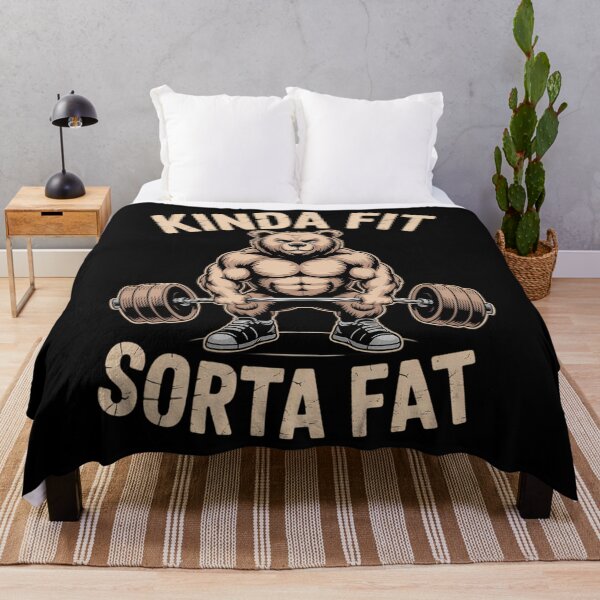 Item preview, Kinda Fit Sorta Fat - Funny Gym Bear Weightlifting Workout designed and sold by ValerieRodrigue.