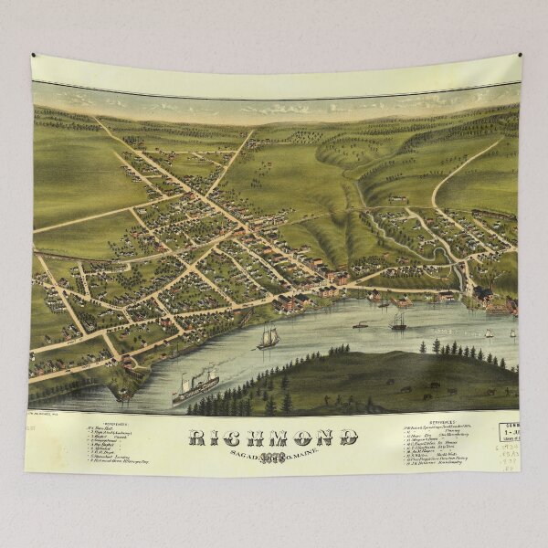 Item preview, Aerial View of Richmond, Maine (1878) designed and sold by allhistory.