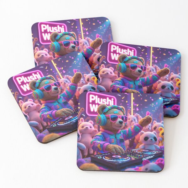 Item preview, PLUSHI WORLD™ DJ Bear Party – Neon Vibes designed and sold by PLUSHIWORLDtm.
