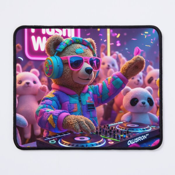 Item preview, PLUSHI WORLD™ DJ Bear Party – Neon Vibes designed and sold by PLUSHIWORLDtm.