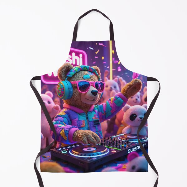 Item preview, PLUSHI WORLD™ DJ Bear Party – Neon Vibes designed and sold by PLUSHIWORLDtm.