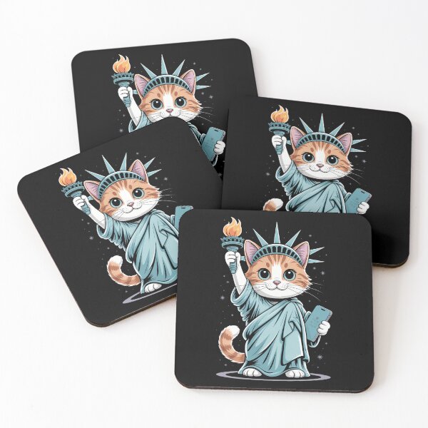 Item preview, Cute Kawaii Cat Statue Of Liberty I Love New York NYC designed and sold by PunkNation-Arts.