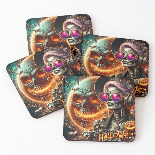 Item preview, Cyberpunk Witch Steampunk Halloween Skull designed and sold by Voodoo Store Paranormal Collections.