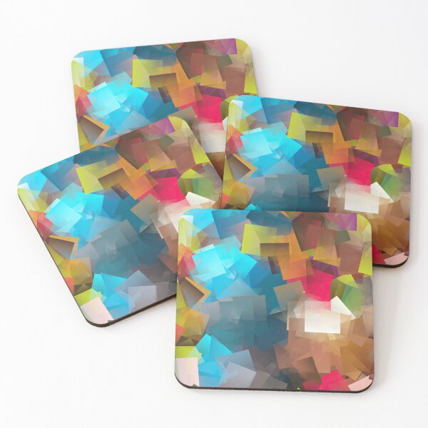 Item preview, Cubic Geometry Chaos | Geometria astratta cubica colorata | Géométrie cubique abstraite colorée designed and sold by LenaBlueDesigns.