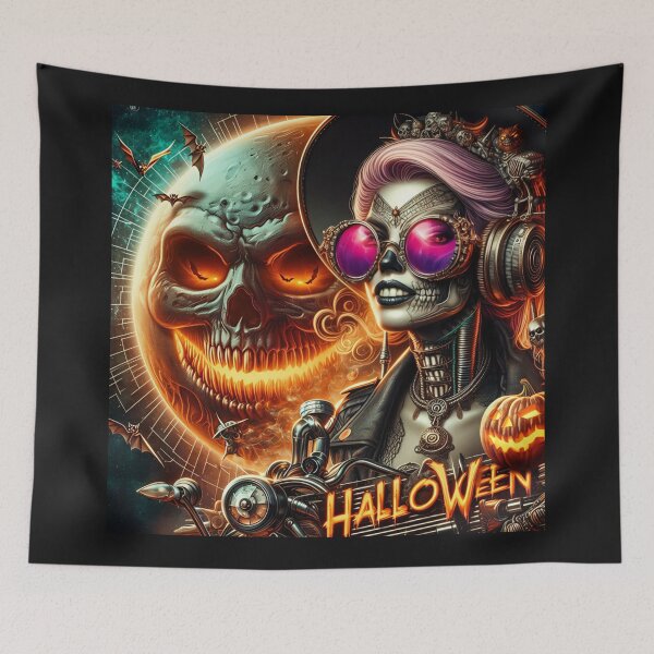 Item preview, Cyberpunk Witch Steampunk Halloween Skull designed and sold by Voodoo Store Paranormal Collections.