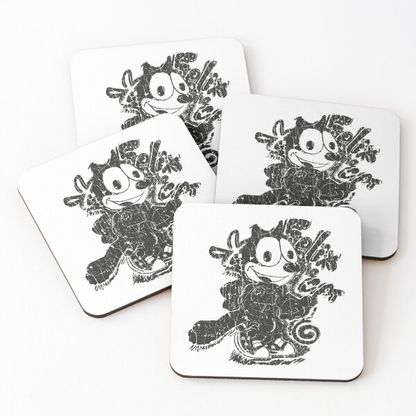 Item preview, VINTAGE_TEXTURE_FELIX_THE-CAT_BLACK designed and sold by ElvaFranecki.