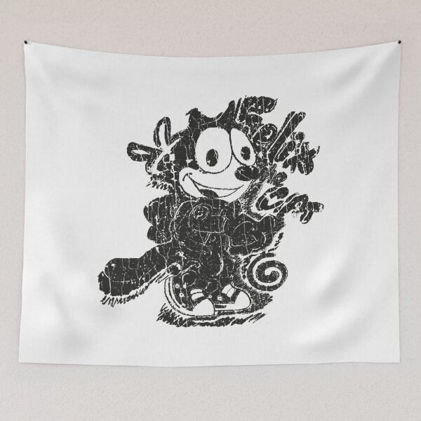 Item preview, VINTAGE_TEXTURE_FELIX_THE-CAT_BLACK designed and sold by ElvaFranecki.