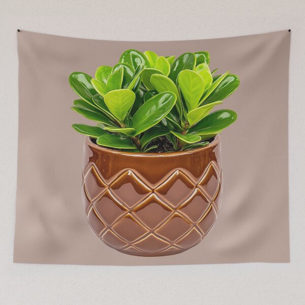 Item preview, Green Plant in Brown Ceramic Pot, Decorative Green Plant in Brown Ceramic Pot, Indoor Green Plant in Brown Ceramic Pot for Home Decor designed and sold by MamaDong.