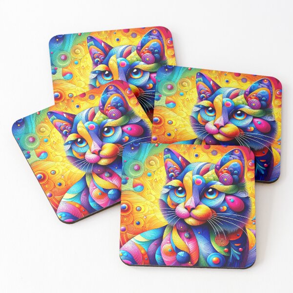 Item preview, Colorful geometric decorative cat designed and sold by Dogandesighn.