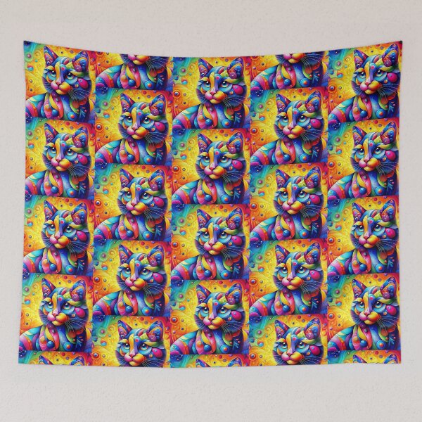 Item preview, Colorful geometric decorative cat designed and sold by Dogandesighn.
