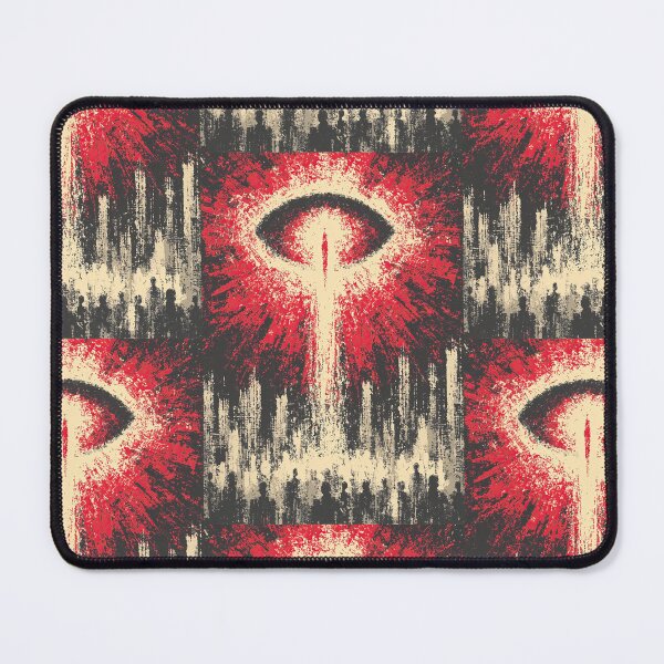 Item preview, Great red monster eye watches the crowd in a dark city. designed and sold by Piotrek0001.