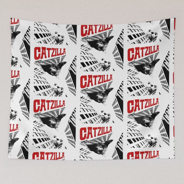 Item preview, Funny Meme Cat Catzilla Movie designed and sold by RebeccaLittlee.