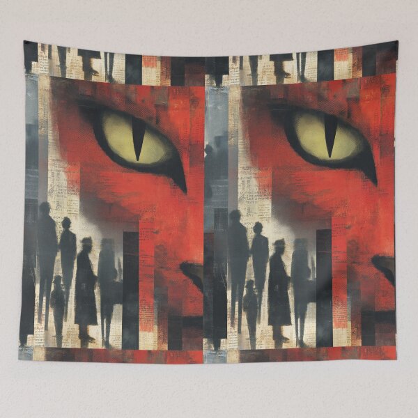Item preview, Grunge eye watches silhouettes in a bleak dystopian city. designed and sold by Piotrek0001.