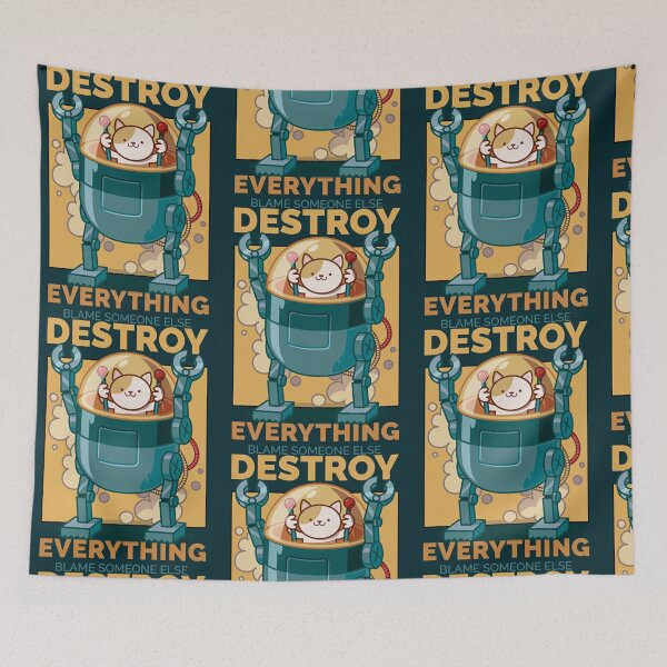 Item preview, Destroy Everthing cat designed and sold by ShirtStoreUS.