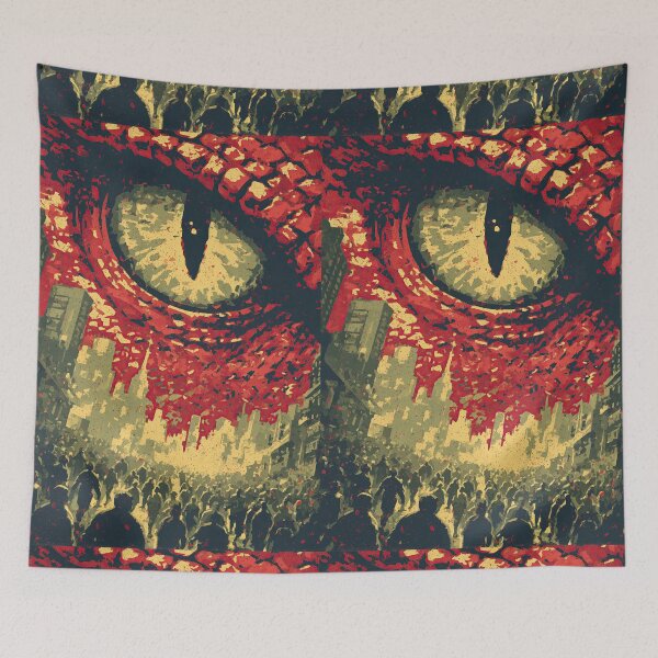 Item preview, Close-up of a red reptilian eye watching the crowd. designed and sold by Piotrek0001.