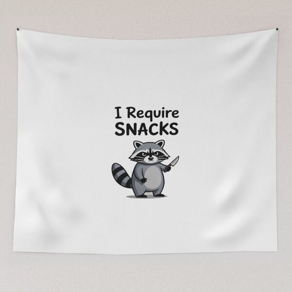 Item preview, i Require Snacks Raccoon designed and sold by KingsLife1994.