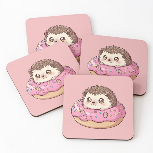 Item preview, The Sweetest Treat: Adorable Hedgehog Peeking Out of a Pink Sprinkled Donut designed and sold by bvdesignart.
