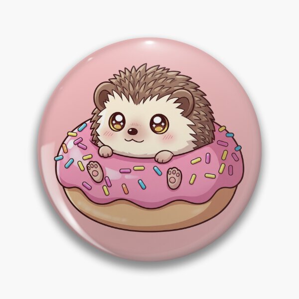 Item preview, The Sweetest Treat: Adorable Hedgehog Peeking Out of a Pink Sprinkled Donut designed and sold by bvdesignart.