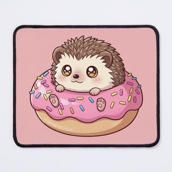 Item preview, The Sweetest Treat: Adorable Hedgehog Peeking Out of a Pink Sprinkled Donut designed and sold by bvdesignart.