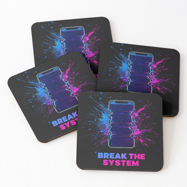 Item preview, Break the System - Exploding cell phone with neon colors designed and sold by ParaSiempreS.