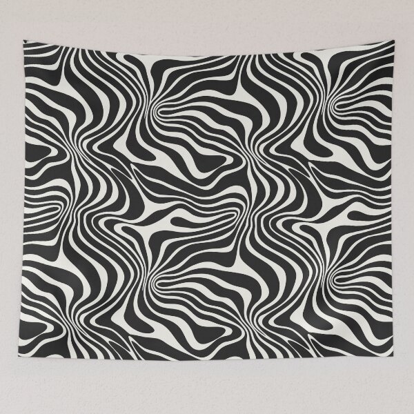 Aperçu de l'œuvre Flux psychédélique – Noir et blanc créée et vendue par colorofmagic.