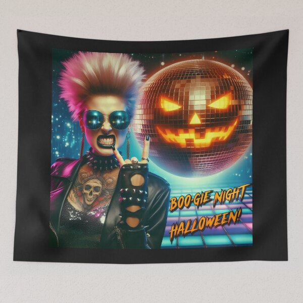 Item preview, Punk Lady Neon Halloween Pumpkin designed and sold by Voodoo Store Paranormal Collections.