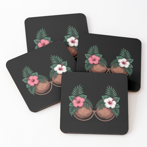 Item preview, Coconut Boobs Tiki Luau Hula Hawaiian Coconut Bra designed and sold by HellD3vil-Art.