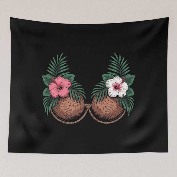 Item preview, Coconut Boobs Tiki Luau Hula Hawaiian Coconut Bra designed and sold by HellD3vil-Art.