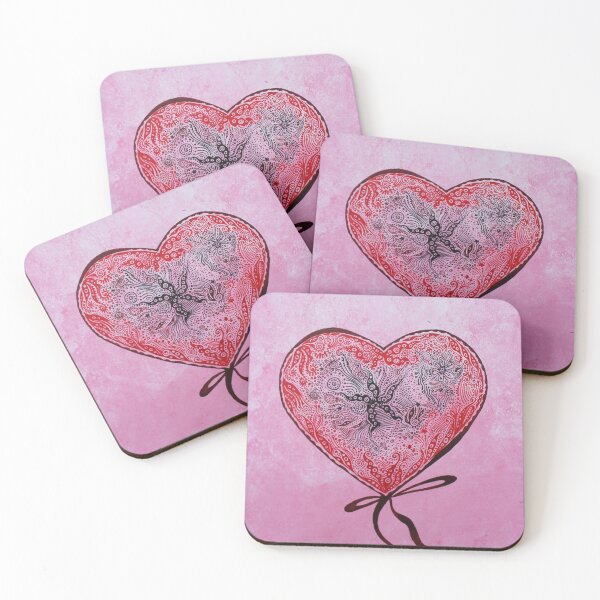 Item preview, Pink heart in the shape of a ball on a string designed and sold by Olirina.