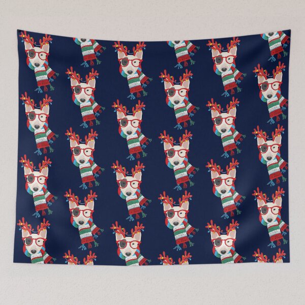 Item preview, Bull Terrier Xmas Holidays Reindeer Christmas Lights Oversized  designed and sold by Easonseay.