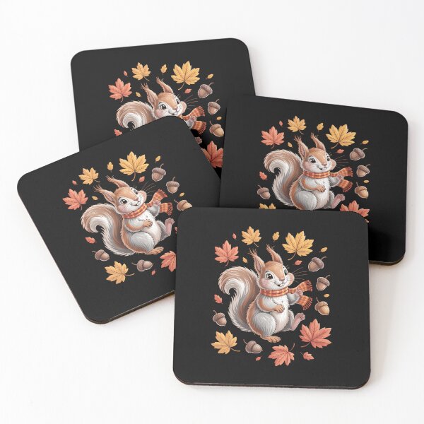 Item preview, Cute Squirrel With Fall Leaves Autumn Animal Thanksgiving designed and sold by Sunset4Bones.