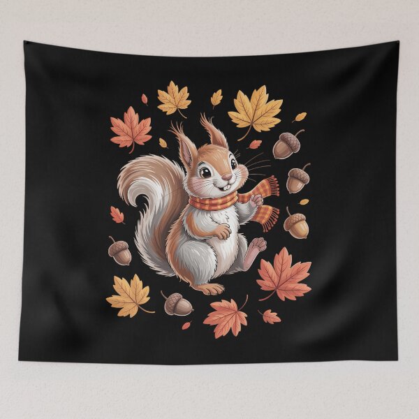 Item preview, Cute Squirrel With Fall Leaves Autumn Animal Thanksgiving designed and sold by Sunset4Bones.
